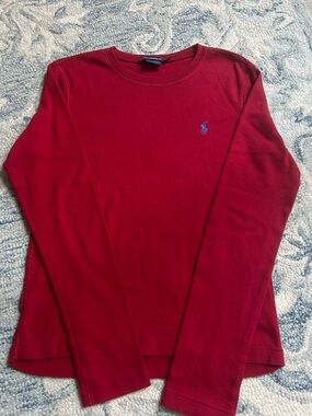 Ralph Lauren Sport Red Crewneck T-Shirt with Navy Label L